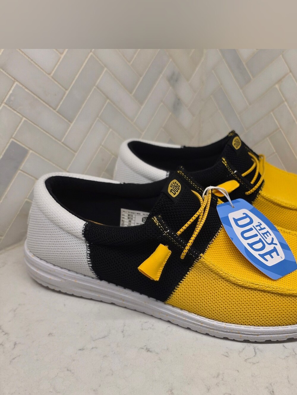 Hey Dude Men's Wally Yellow & Black Casual Shoes